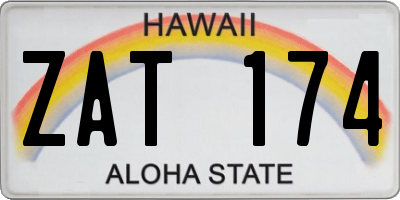 HI license plate ZAT174