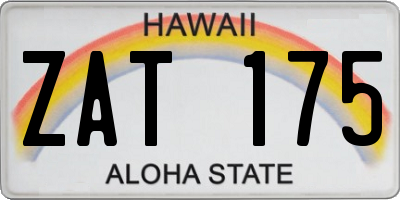 HI license plate ZAT175