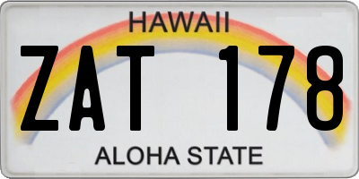 HI license plate ZAT178