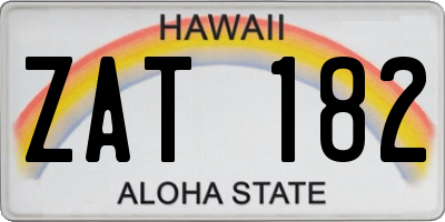 HI license plate ZAT182