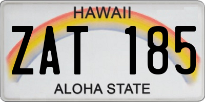 HI license plate ZAT185