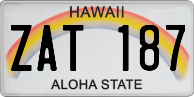 HI license plate ZAT187