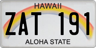 HI license plate ZAT191