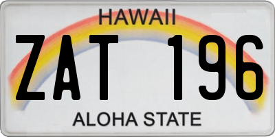 HI license plate ZAT196