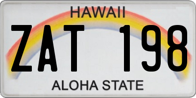 HI license plate ZAT198