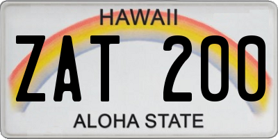 HI license plate ZAT200