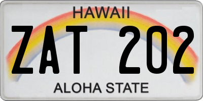 HI license plate ZAT202