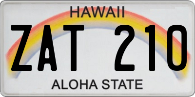 HI license plate ZAT210