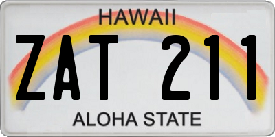 HI license plate ZAT211