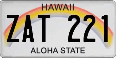 HI license plate ZAT221