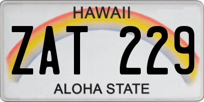 HI license plate ZAT229