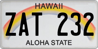 HI license plate ZAT232