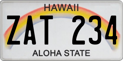 HI license plate ZAT234