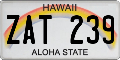 HI license plate ZAT239