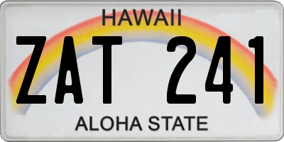 HI license plate ZAT241