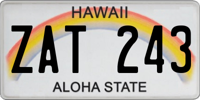HI license plate ZAT243
