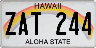 HI license plate ZAT244