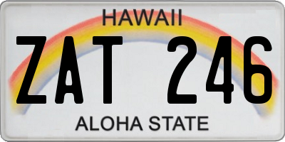 HI license plate ZAT246