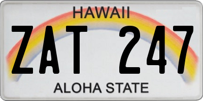HI license plate ZAT247