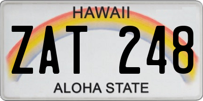 HI license plate ZAT248