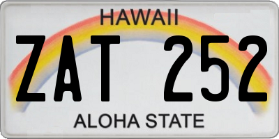 HI license plate ZAT252