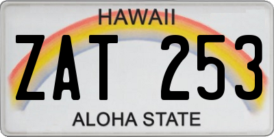 HI license plate ZAT253