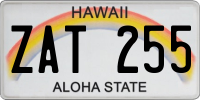 HI license plate ZAT255