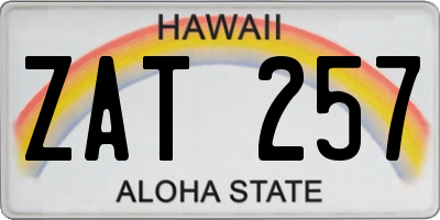 HI license plate ZAT257