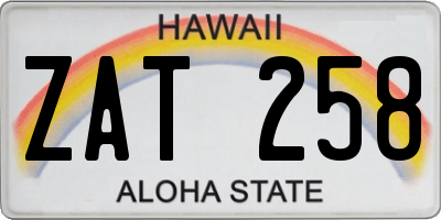 HI license plate ZAT258
