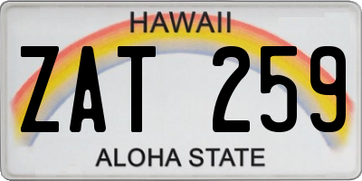 HI license plate ZAT259