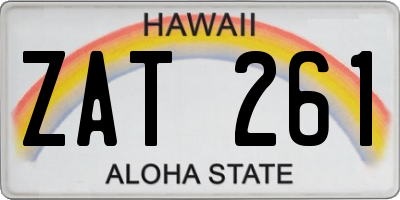 HI license plate ZAT261