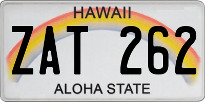 HI license plate ZAT262