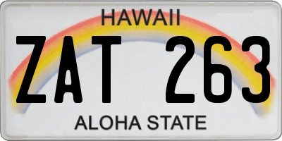HI license plate ZAT263