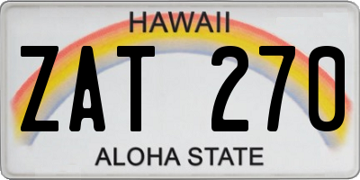 HI license plate ZAT270