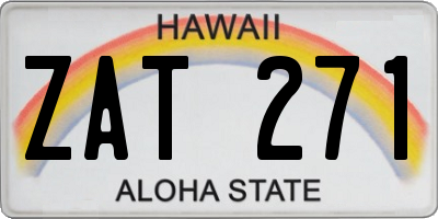 HI license plate ZAT271