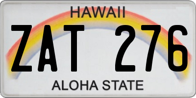 HI license plate ZAT276