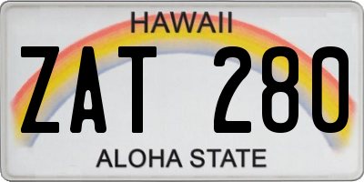 HI license plate ZAT280