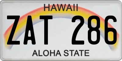 HI license plate ZAT286