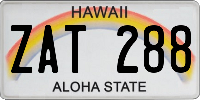 HI license plate ZAT288