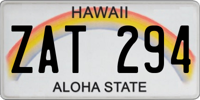 HI license plate ZAT294