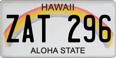 HI license plate ZAT296