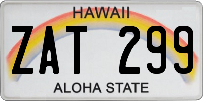 HI license plate ZAT299