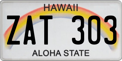 HI license plate ZAT303