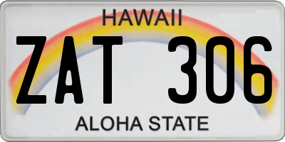 HI license plate ZAT306