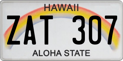 HI license plate ZAT307
