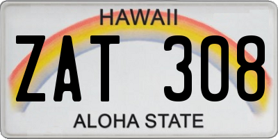 HI license plate ZAT308
