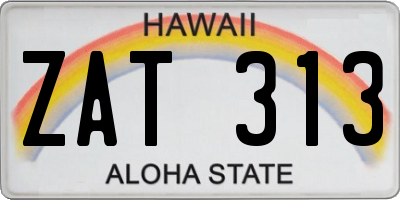 HI license plate ZAT313