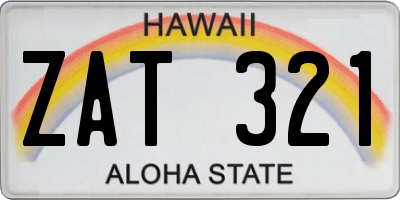 HI license plate ZAT321