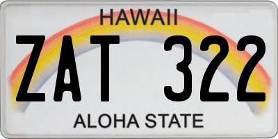 HI license plate ZAT322