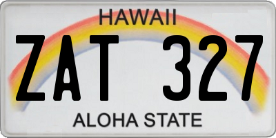 HI license plate ZAT327